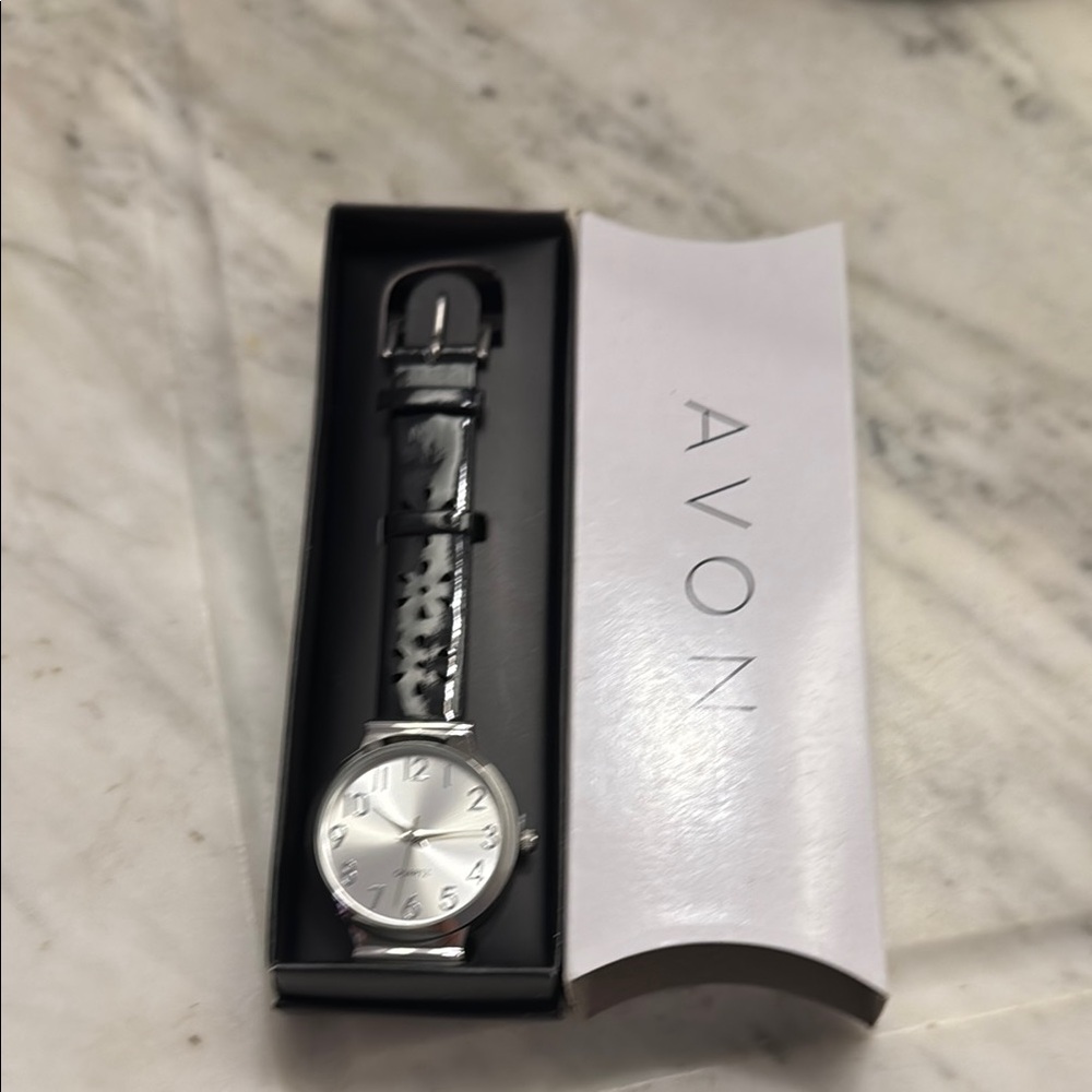 Avon Flower Perforated Strap Watch